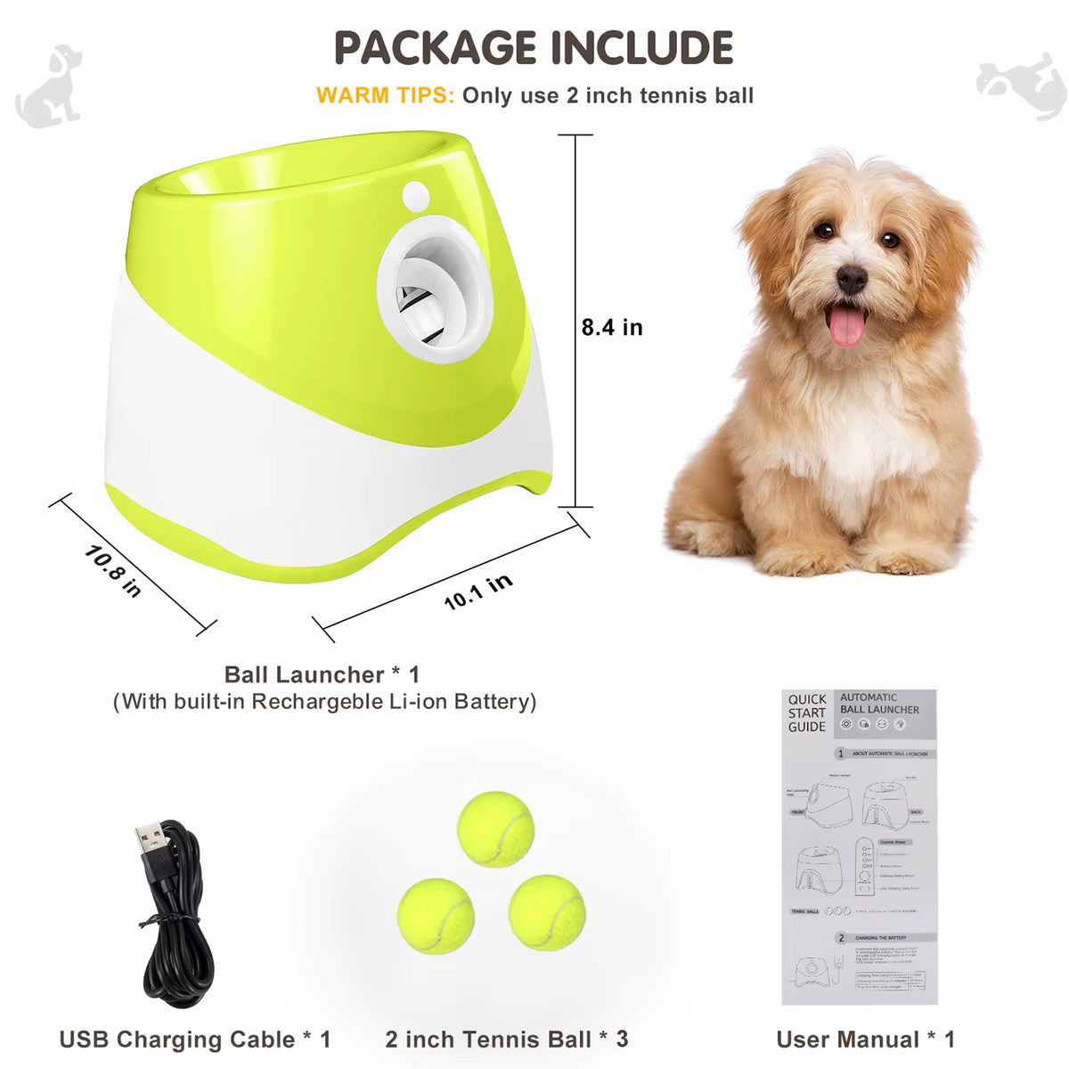 Lanceur De Tennis Automatique Pour Animaux De Compagnie, Jouets Pour Chiens, Jouet De Chasse Pour Chiens, Flipper, Lancer Coule Amusant, Catapulte Aste Avec 3 Balles