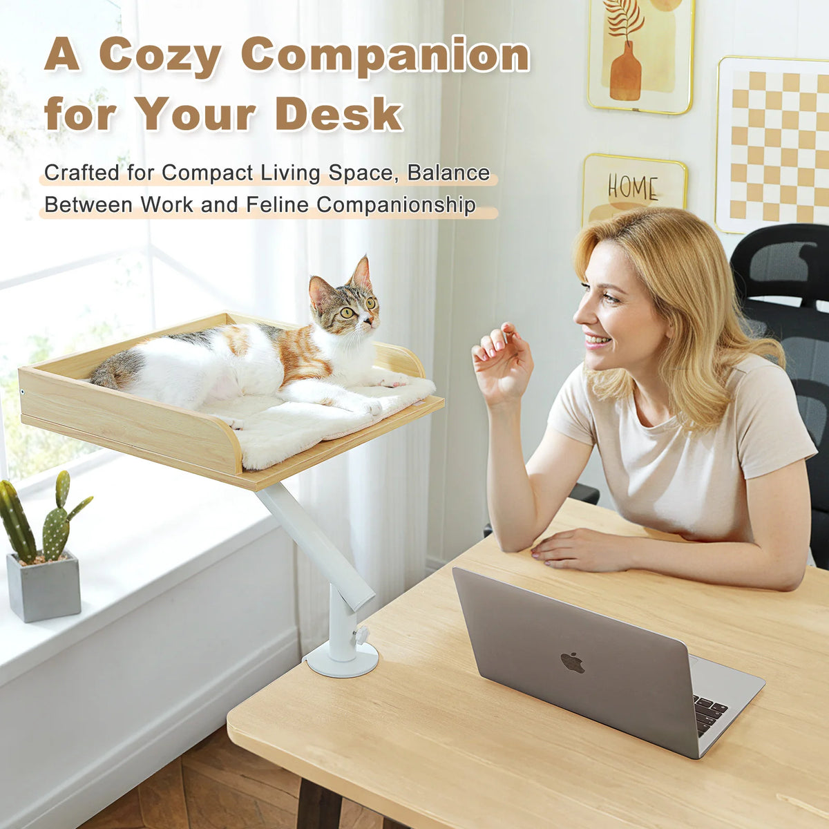 Lit De Bureau Pour Chat, 360 ° Support De Lit Rotatif Pour Chat D'Intérieur, Panier Réglable Pour Chat, Hamac Pour Table, Lit Pour Chat Doux Pour Bureau