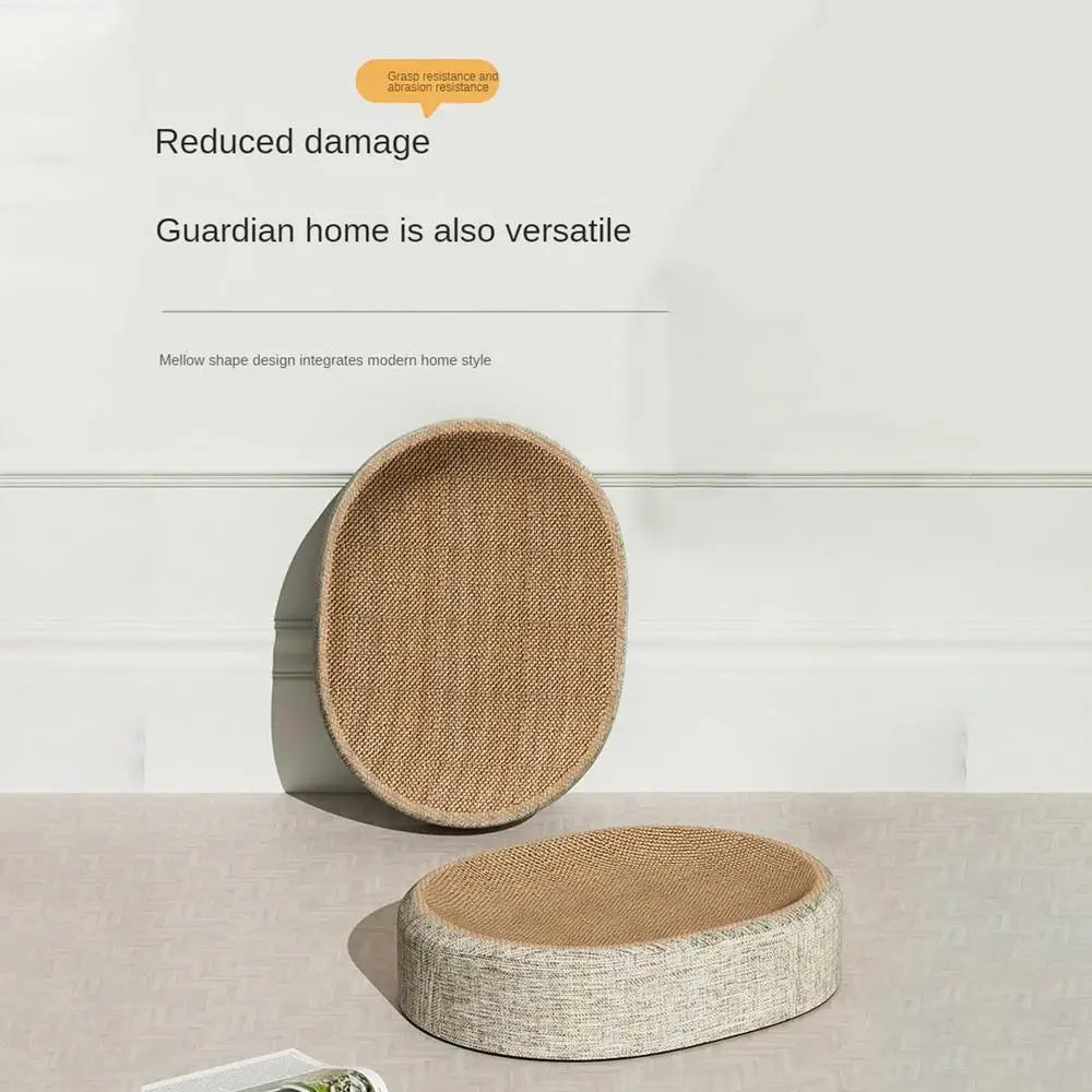 Grattoir Pour Chat En Sisal De Forme Ovale, 2 En 1, Résistant À L'Usure, Jouet Pour Aiguiser Les Griffes, Accessoires Pour Animaux Domestiques D'Intérieur, Pour La Protection Des Canapés Et Des Meubles