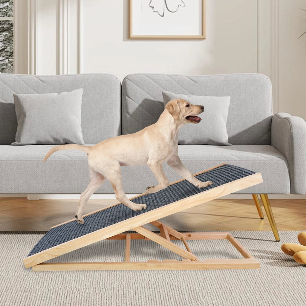 Rampe Pliable Pour Animaux De Compagnie, Réglable En Hauteur, En Bois, Avec Surface Antidérapante, Échelle De Sécurité Pour Chiens Et Chats Âgés