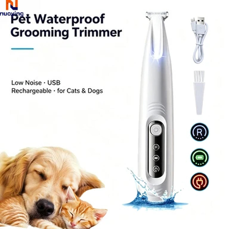 Nouvelle Tondeuse À Poils Pour Chien Avec Lumière LED, Lame Large De 18 Mm, Entièrement Étanche, Tondeuse À Poils Pour Animaux De Compagnie Avec Affichage Numérique LED, Faible Bruit, Tondeuse De Toilettage Pour Animaux De Compagnie