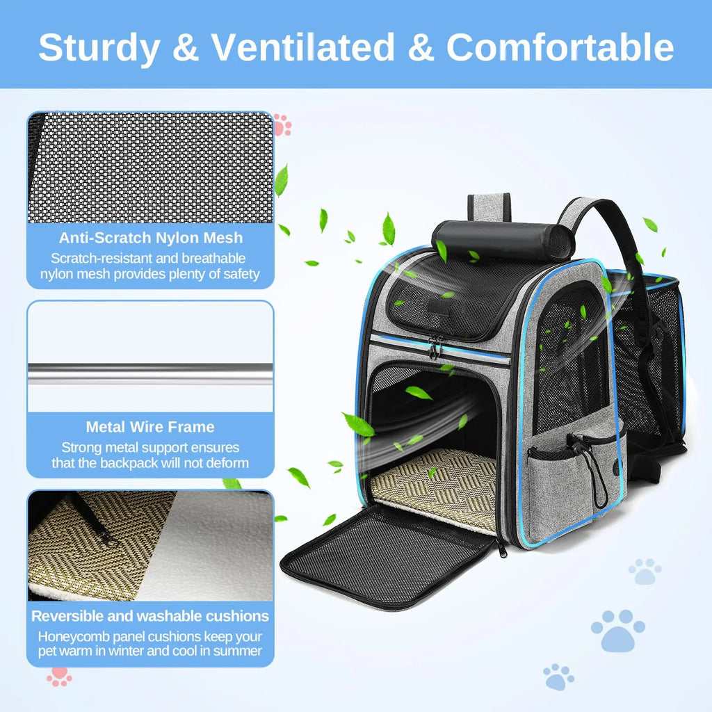 Dogat Pet Sac À Dos Portable Et Respirant Pour Chat/Chien Avec Fenêtre En Filet Pliable