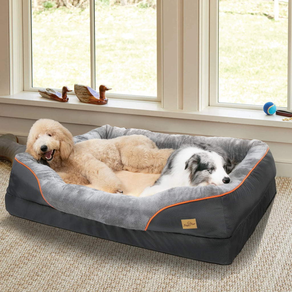 Grand Lit Pour Chien, Doux, Confortable, Anti-Allergie, Polaire Chaude, Housse Amovible Et Lavable, Lit Pour Animaux De Compagnie, Étanche