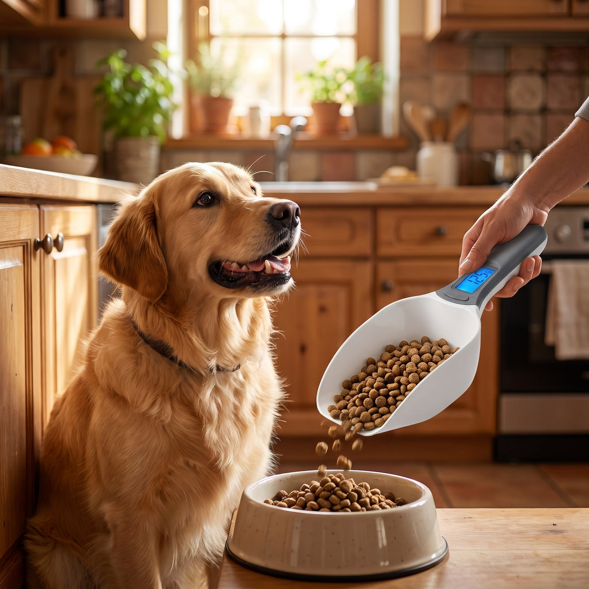 Balance électronique doseuse pour croquettes chien et chat