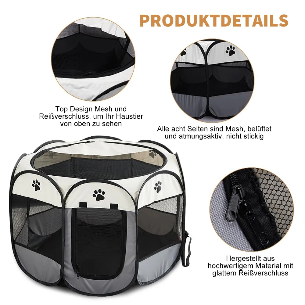 Tente Pliable Portable Pour Chat, Maison Pour Chat, Voyage En Plein Air, Cage Pour Chat/Chien, Clôture Octogonale, Cage Pour Animaux De Compagnie, Opération Facile