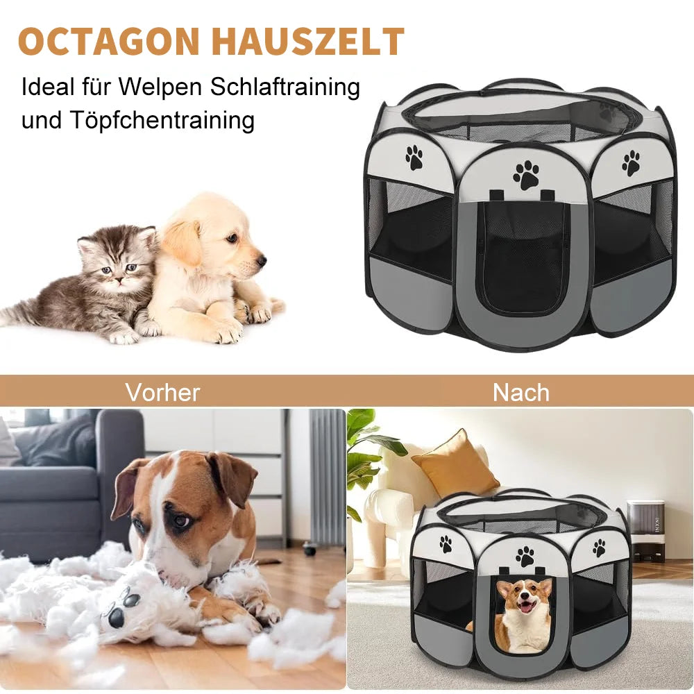 Tente Pliable Portable Pour Chat, Maison Pour Chat, Voyage En Plein Air, Cage Pour Chat/Chien, Clôture Octogonale, Cage Pour Animaux De Compagnie, Opération Facile