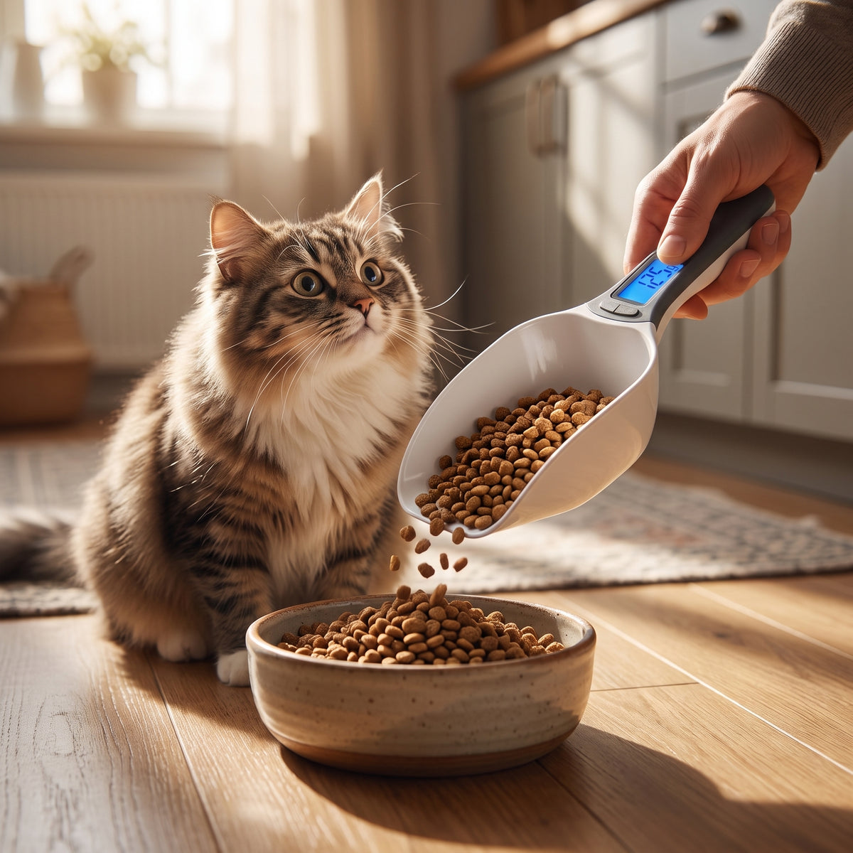 Balance électronique doseuse pour croquettes chien et chat