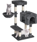 Arbre À Chat  Tir À Gratter 100 Cm Avec 7 Colonnes Maison Pour Chat Et Hamac Stable Avec Protection Contre L'Inclinaison