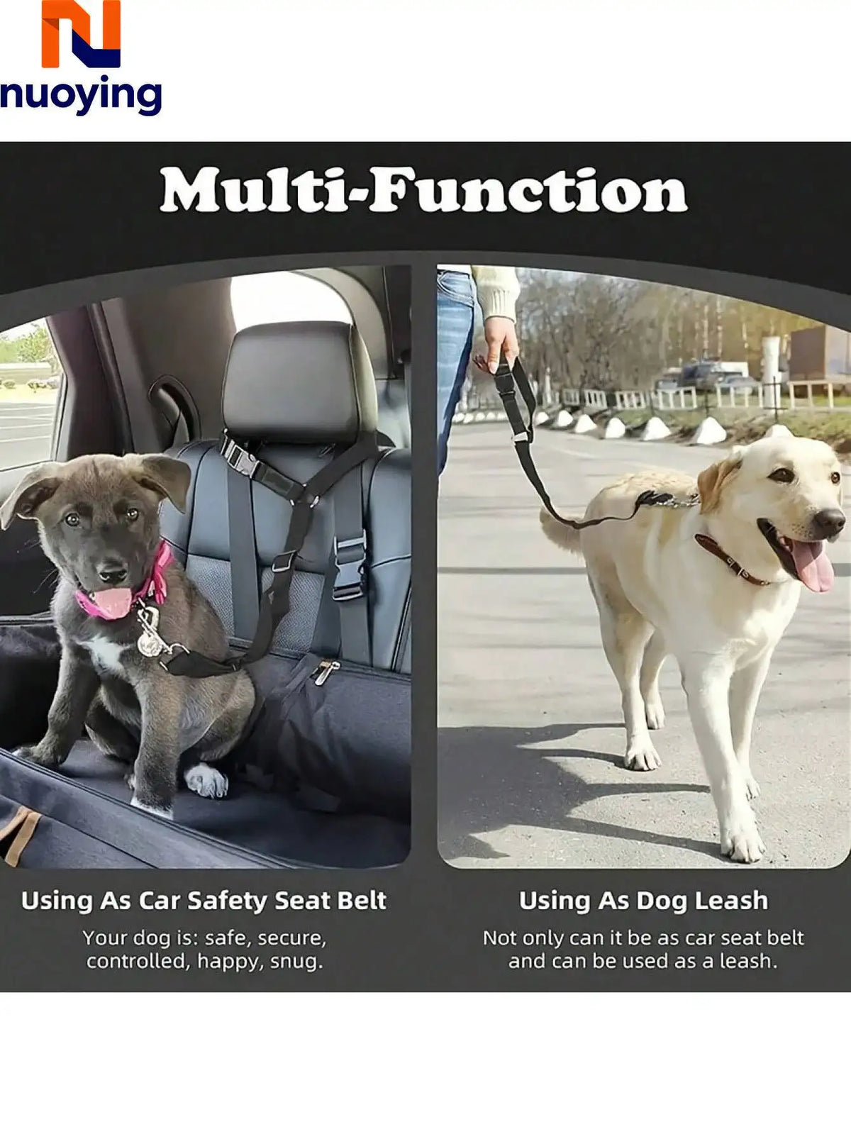Ceinture De Sécurité Pour Chien Dans La Voiture, Laisse De Sécurité Pour Animaux De Compagnie En Voyage, Cadeau De Noël Pour Animaux De Compagnie