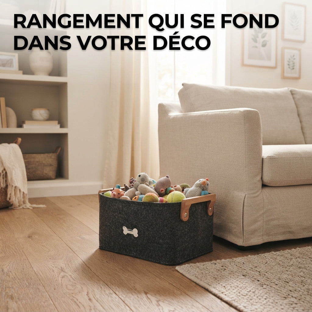 Panier de rangement en feutre pour jouets d'animaux