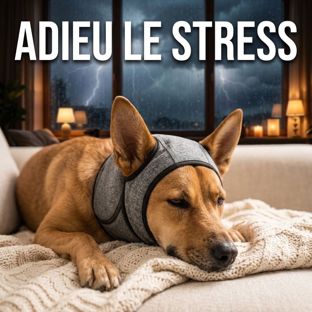 Cagoule anti-anxiété et anti-parasites pour chien