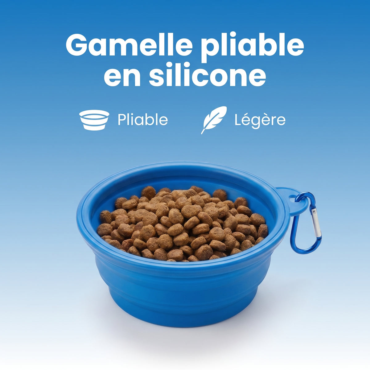 Gamelle pliable en silicone pour chien et chat