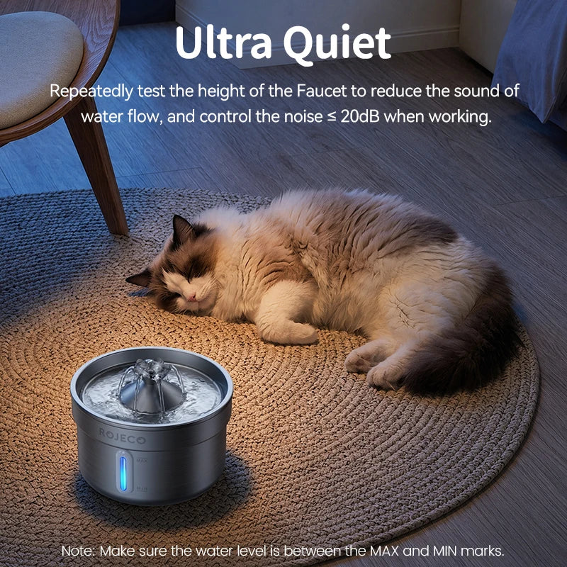 Fontaine À Eau Automatique Pour Chat Et Chien En Acier Inoxydable, Distributeur D'Eau Rechargeable Pour Animaux De Compagnie, Purificateur D'Eau Pour Animaux