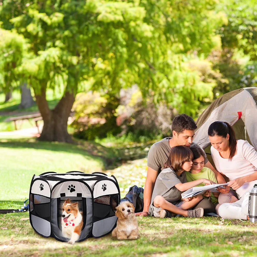 Tente Pliable Portable Pour Chat, Maison Pour Chat, Voyage En Plein Air, Cage Pour Chat/Chien, Clôture Octogonale, Cage Pour Animaux De Compagnie, Opération Facile