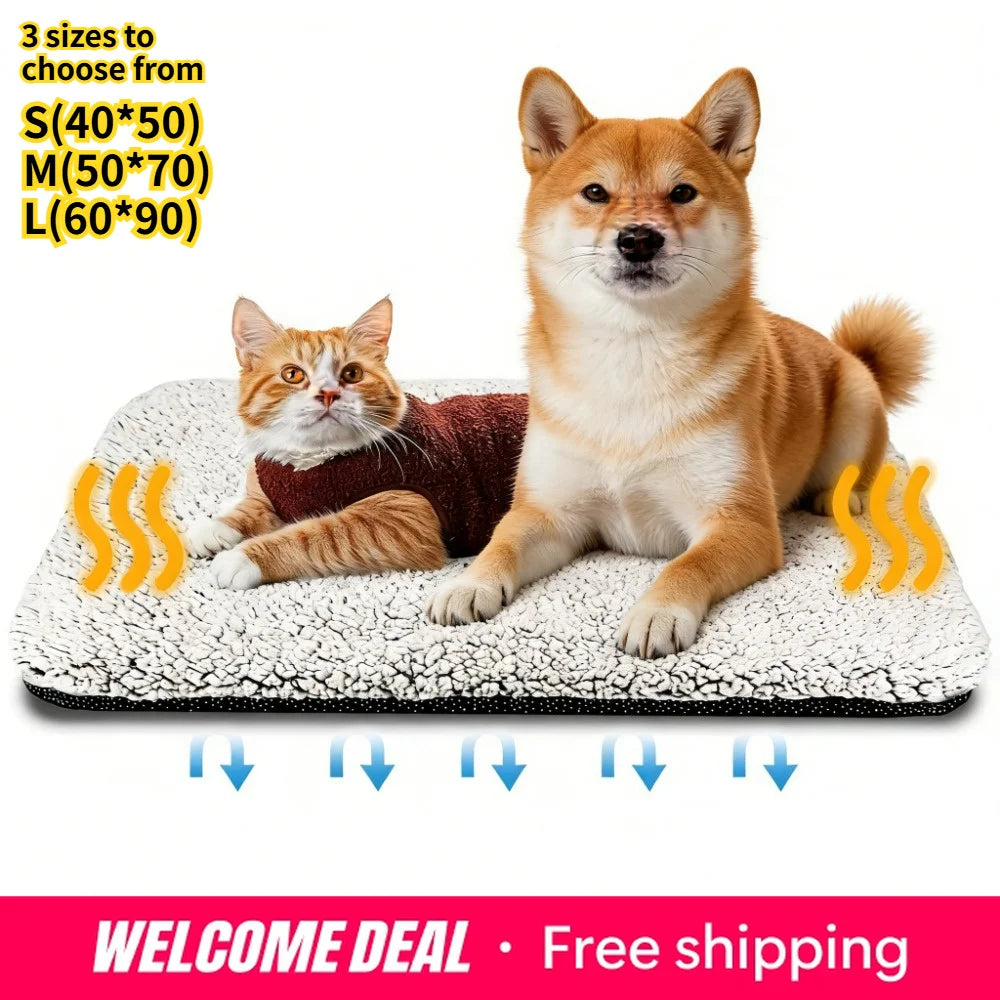 Coussin Thermique Auto-Chauffant Pour Animaux De Compagnie, Lavable, Couverture Chaude Non Électrique Pour Chiots, Chats, Chiens, Fournitures Pour Animaux De Compagnie D'Intérieur