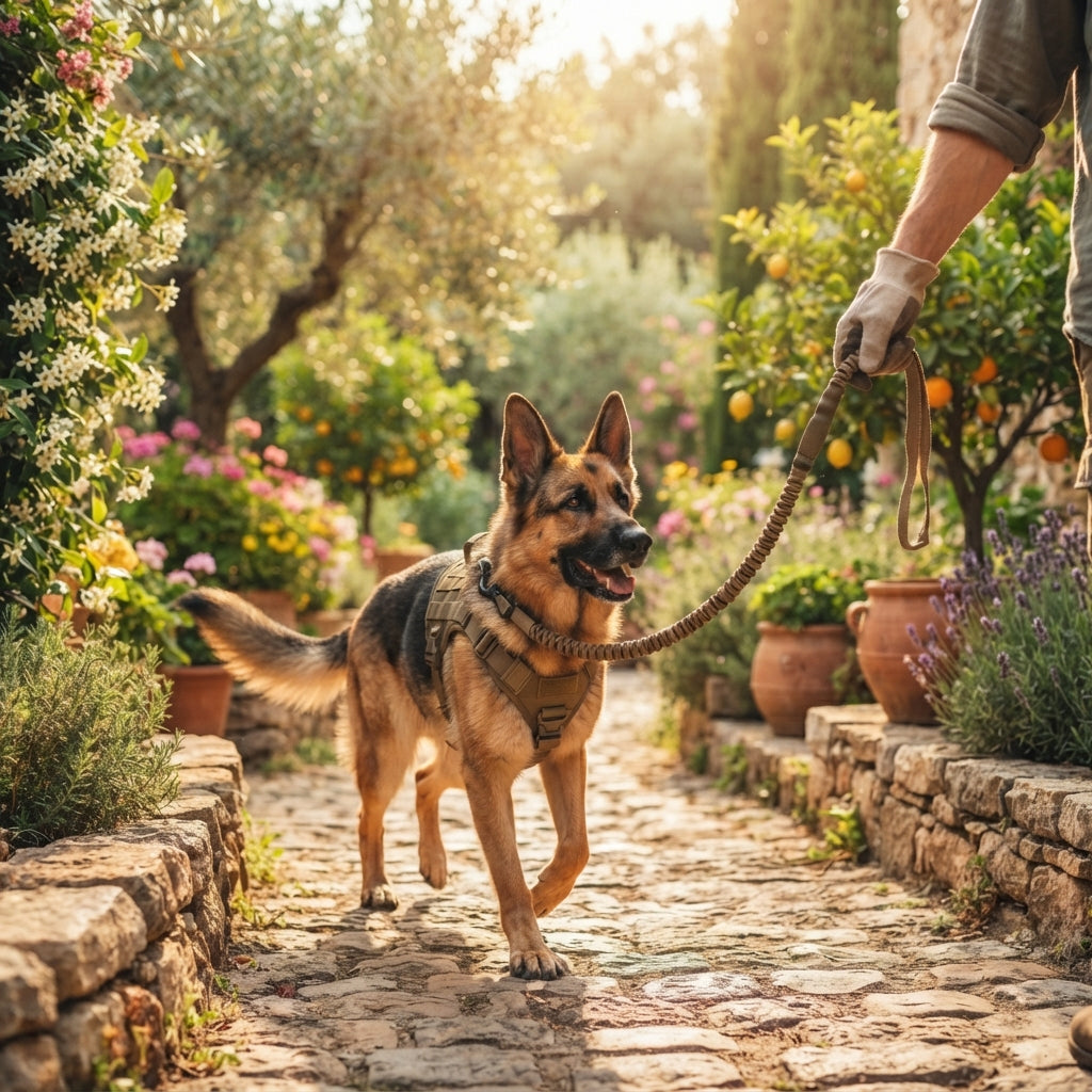 Laisse tactique anti-traction pour chien - boucle de sécurité voiture
