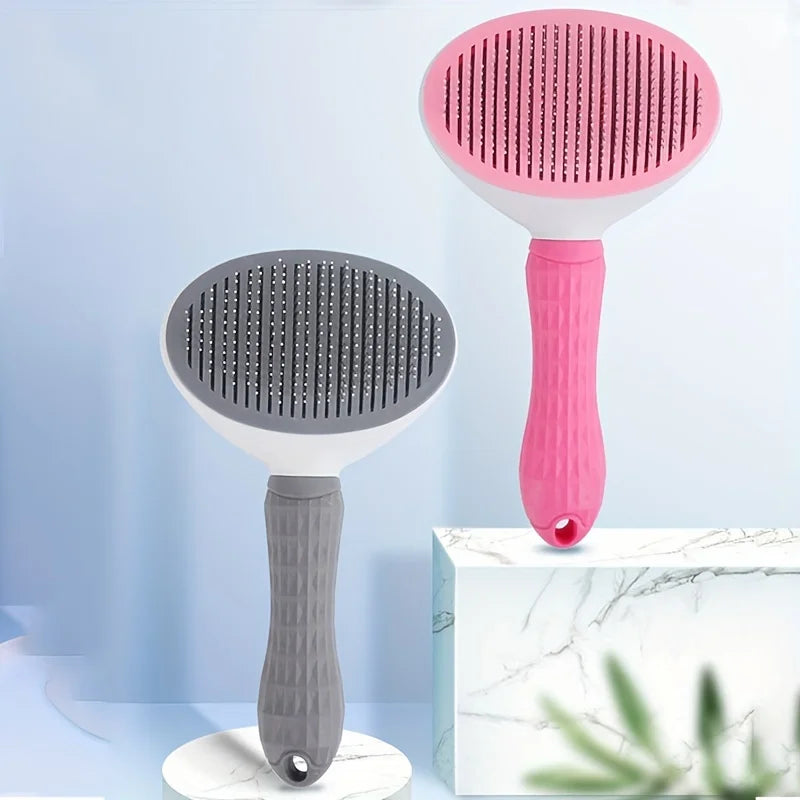 Peigne D'Épilation Pour Animaux De Compagnie En Un Clic Pour Un Toilettage Sans Effort Des Chiens Et Des Chats-Brosse D'Épilation Flottante Avec Fonction Automatique