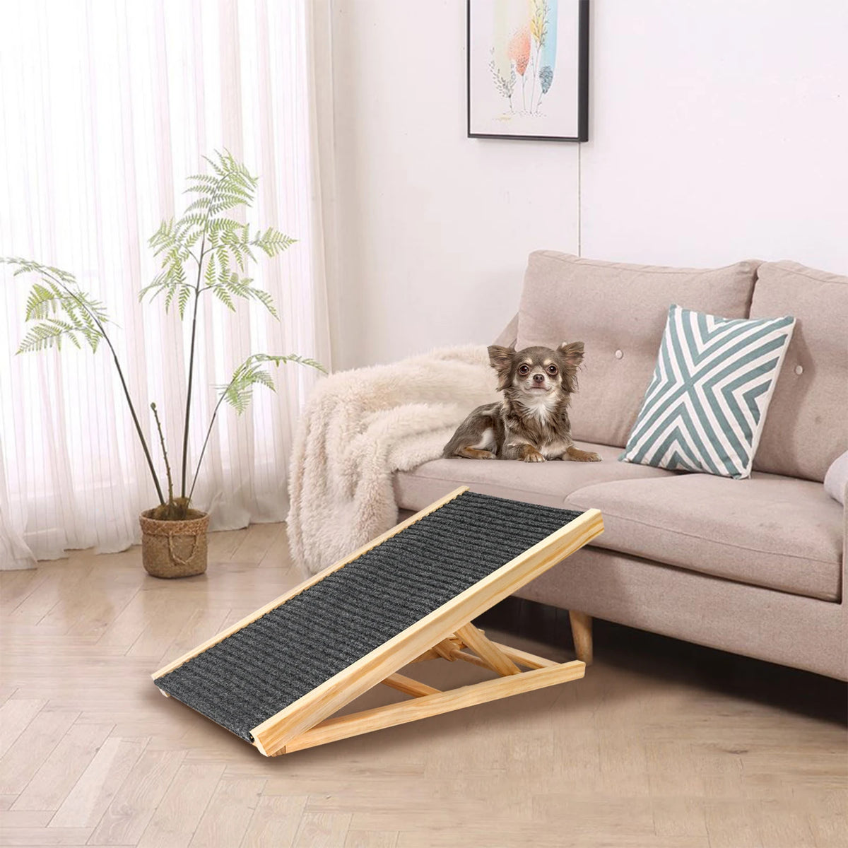 Rampe Pliable Pour Animaux De Compagnie, Réglable En Hauteur, En Bois, Avec Surface Antidérapante, Échelle De Sécurité Pour Chiens Et Chats Âgés