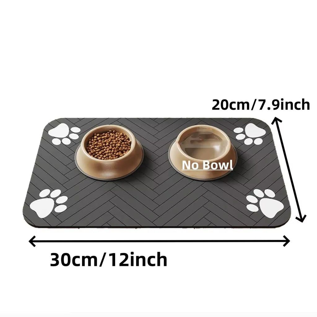 Tapis D'Alimentation Pour Animaux De Compagnie, Napperon Absorbant Pour Animaux De Compagnie, Support En Caoutchouc, Tapis D'Eau À Séchage Rapide Pour Chien Et Chat, Bol De Nourriture Et D'Eau Avec Étanche