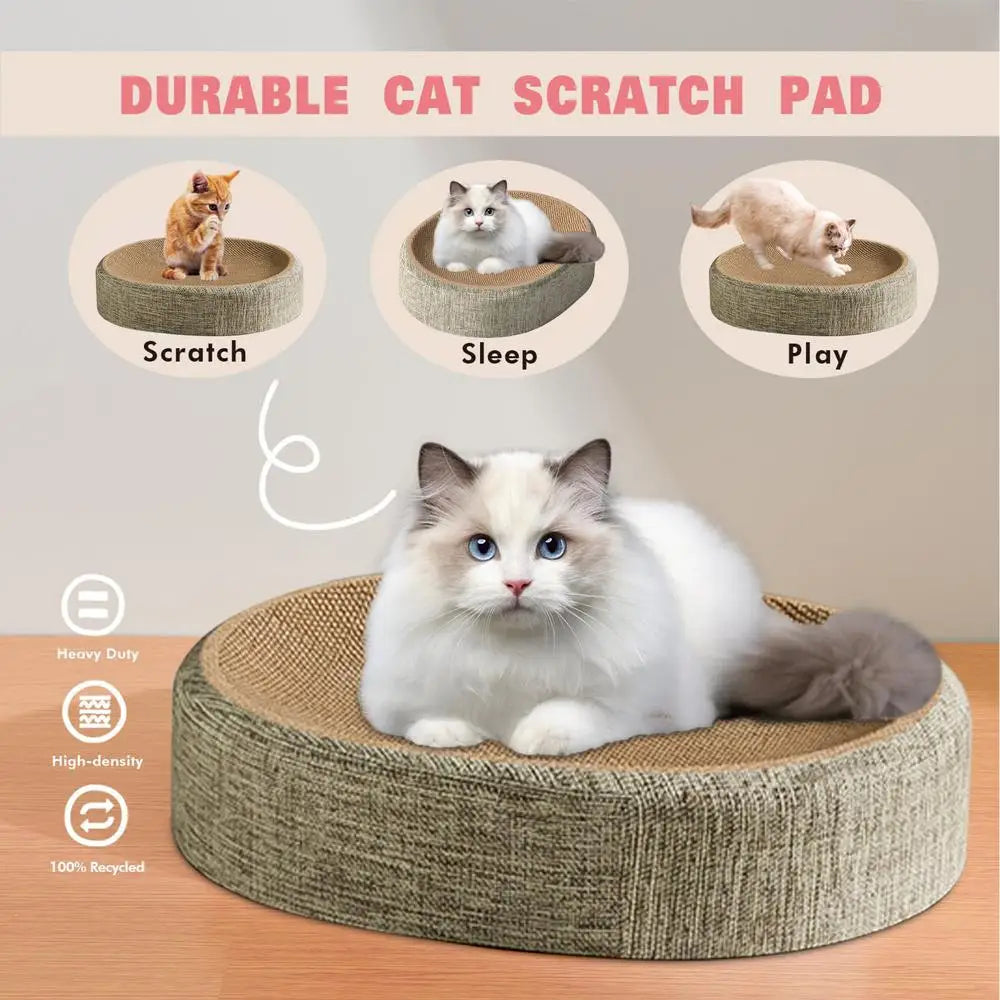 Grattoir Pour Chat En Sisal De Forme Ovale, 2 En 1, Résistant À L'Usure, Jouet Pour Aiguiser Les Griffes, Accessoires Pour Animaux Domestiques D'Intérieur, Pour La Protection Des Canapés Et Des Meubles