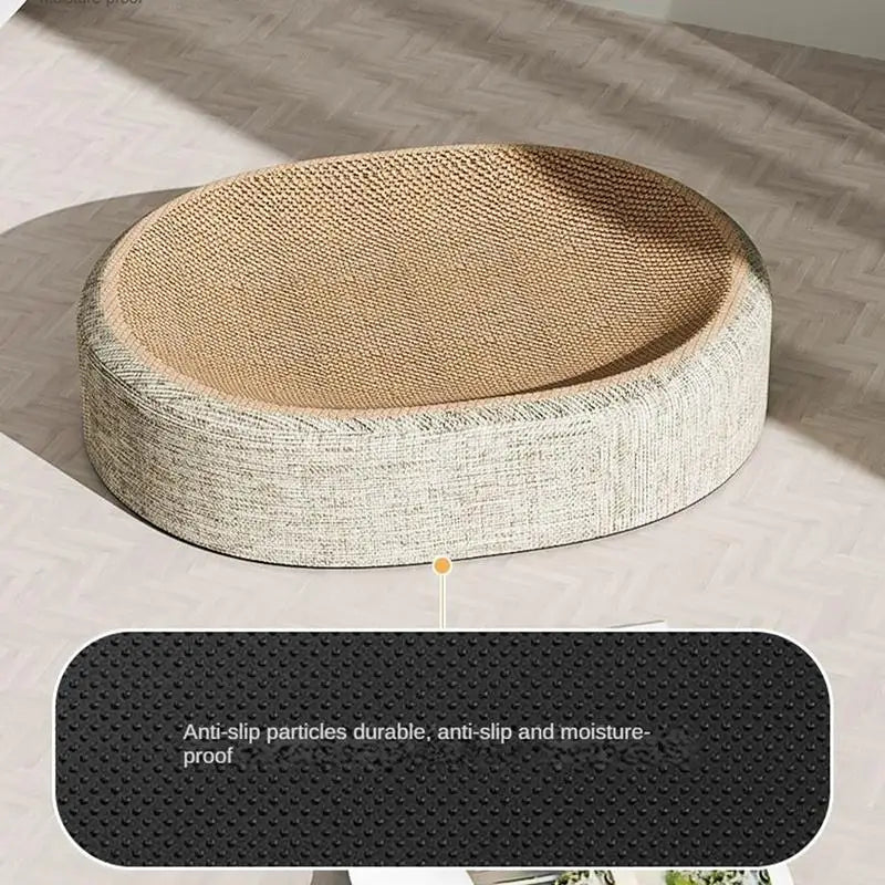 Grattoir Pour Chat En Sisal De Forme Ovale, 2 En 1, Résistant À L'Usure, Jouet Pour Aiguiser Les Griffes, Accessoires Pour Animaux Domestiques D'Intérieur, Pour La Protection Des Canapés Et Des Meubles