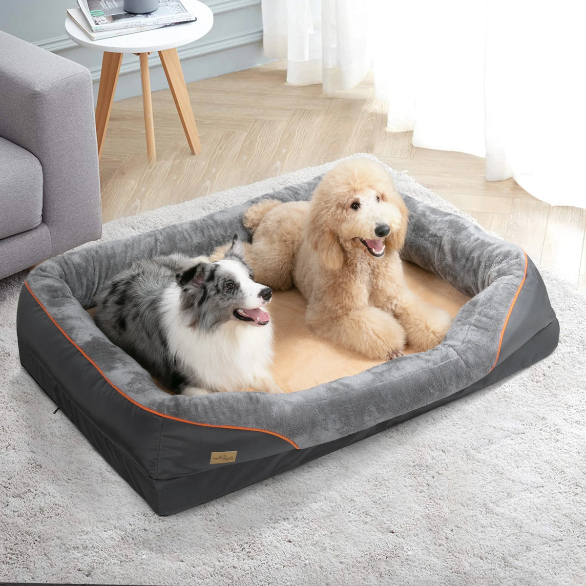 Grand Lit Pour Chien, Doux, Confortable, Anti-Allergie, Polaire Chaude, Housse Amovible Et Lavable, Lit Pour Animaux De Compagnie, Étanche