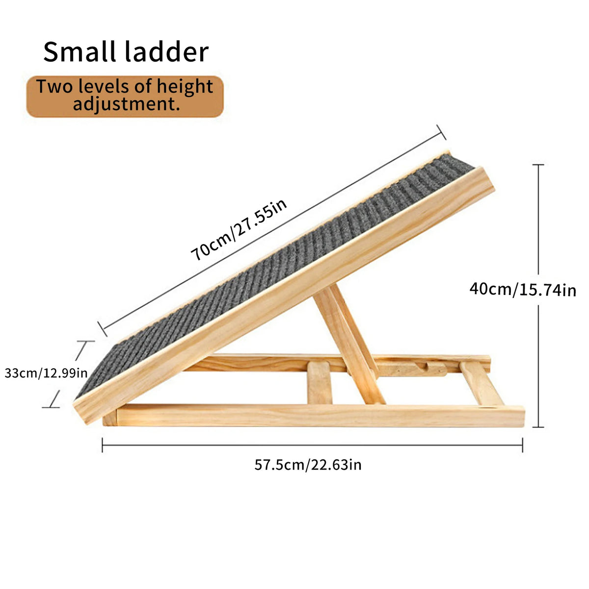 Rampe Pliable Pour Animaux De Compagnie, Réglable En Hauteur, En Bois, Avec Surface Antidérapante, Échelle De Sécurité Pour Chiens Et Chats Âgés