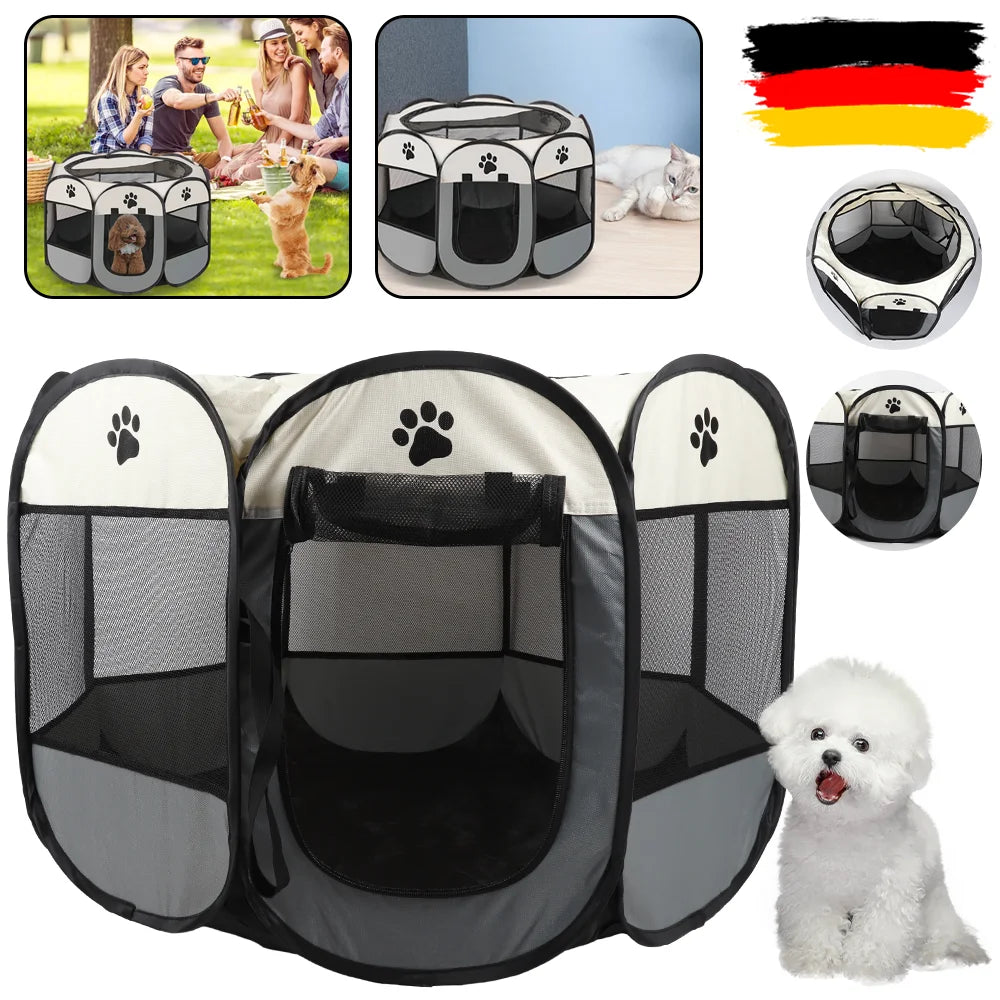 Tente Pliable Portable Pour Chat, Maison Pour Chat, Voyage En Plein Air, Cage Pour Chat/Chien, Clôture Octogonale, Cage Pour Animaux De Compagnie, Opération Facile