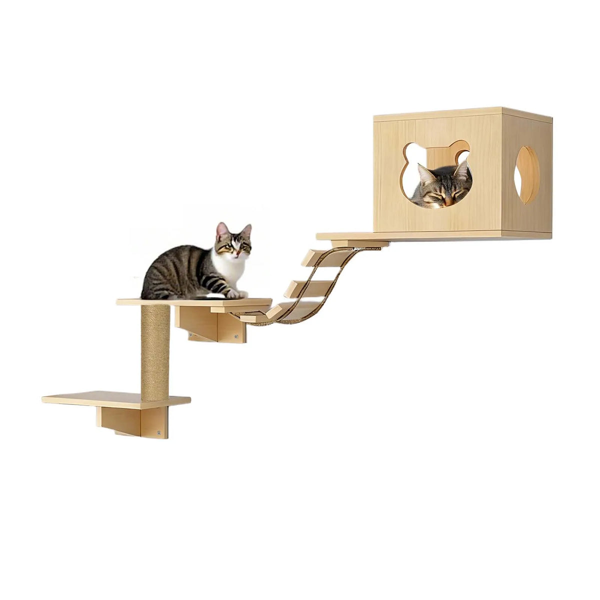 Étagères murales d'escalade en bois pour chat