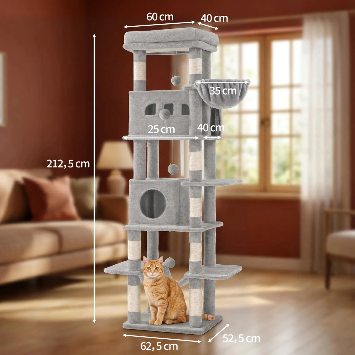 Arbre à chat XXL 210cm multi-niveaux