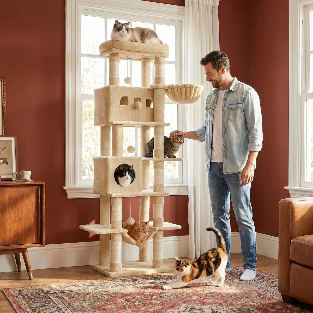 Arbre à chat XXL 210cm multi-niveaux