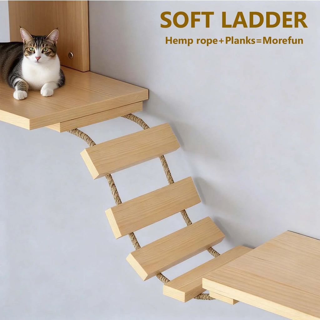 Étagères murales d'escalade en bois pour chat