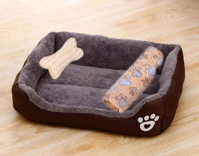 Panier carré chaud pour grand chien et chat