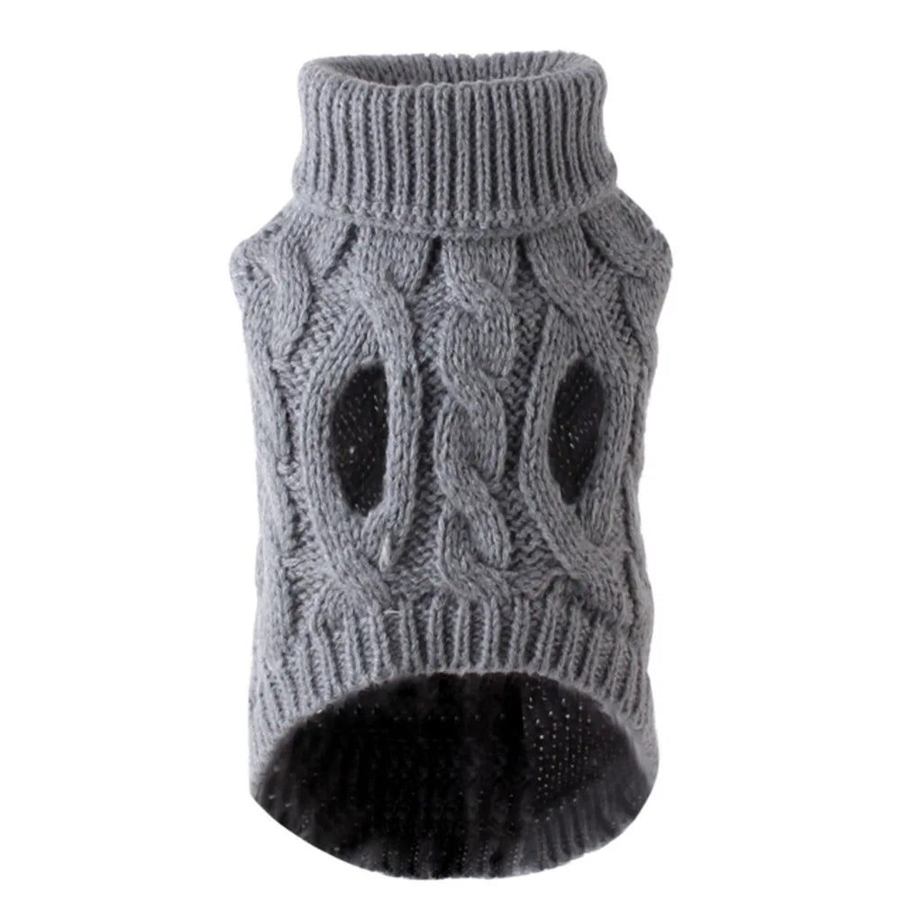 Pull torsadé tricoté pour petit chien