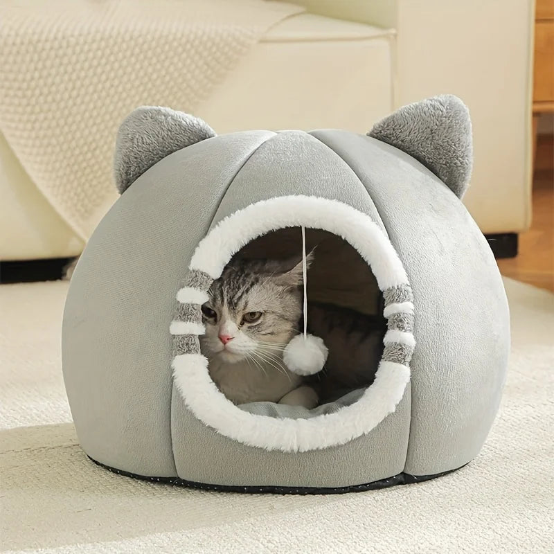 Panier cabane tout doux pour chat
