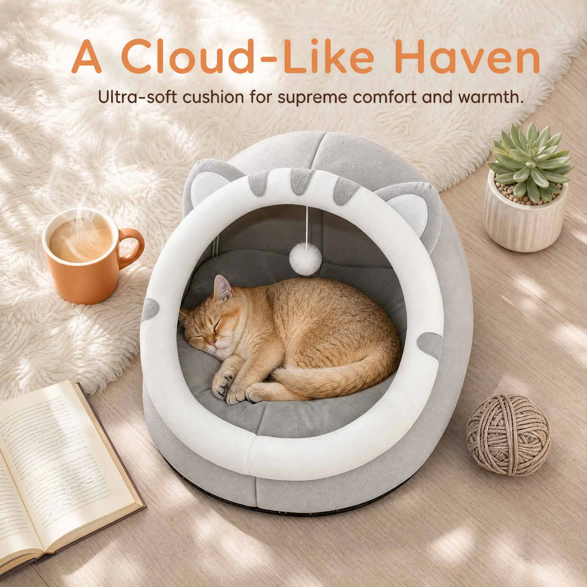Panier douillet chaud pour chat