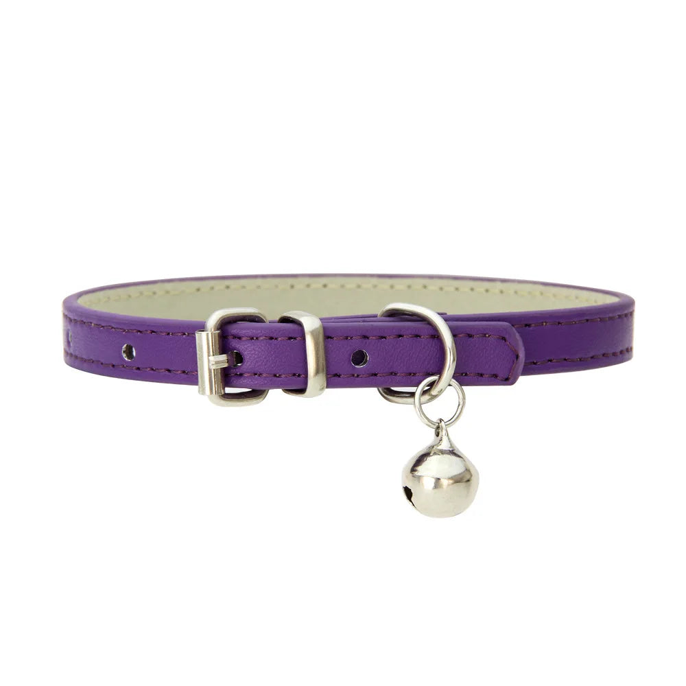 Collier en cuir PU élégant pour chat