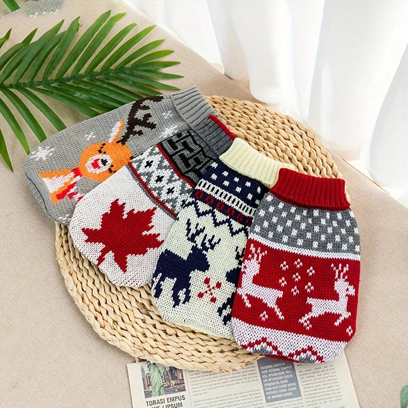 Pull de Noël tricoté pour chien et chat