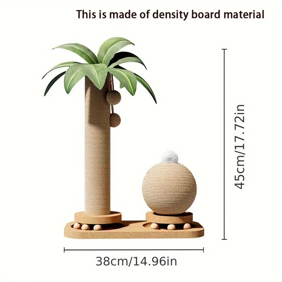 Griffoir arbre tropical 2-en-1 avec boules suspendues