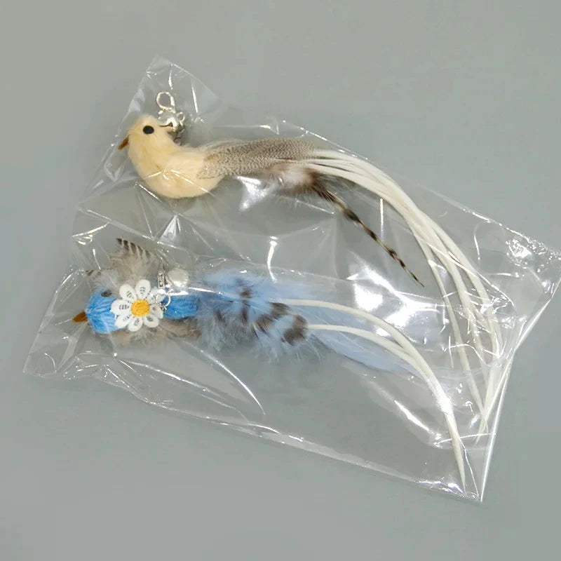 Canne à plumes interactive avec grelot pour chat