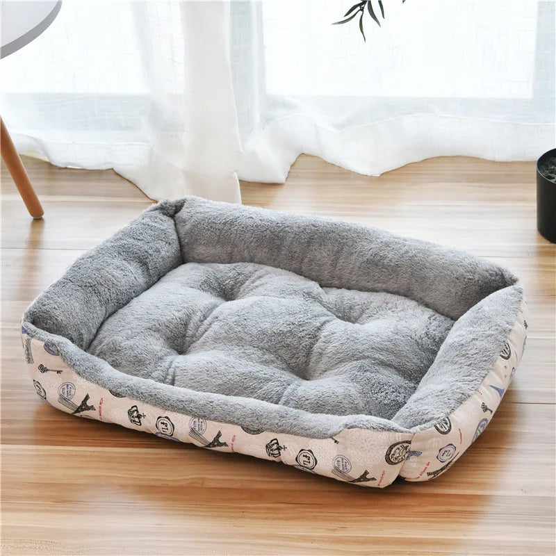 Panier carré chaud pour grand chien et chat