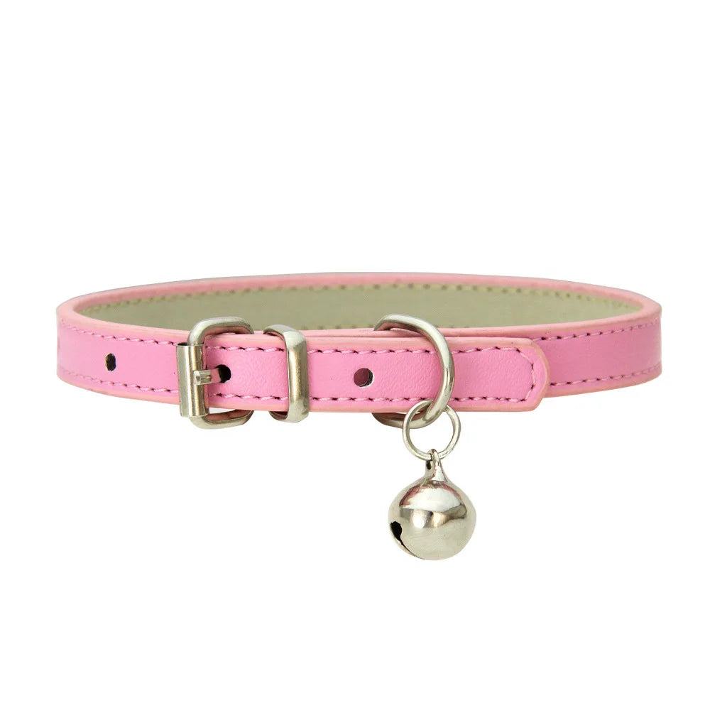 Collier en cuir PU élégant pour chat