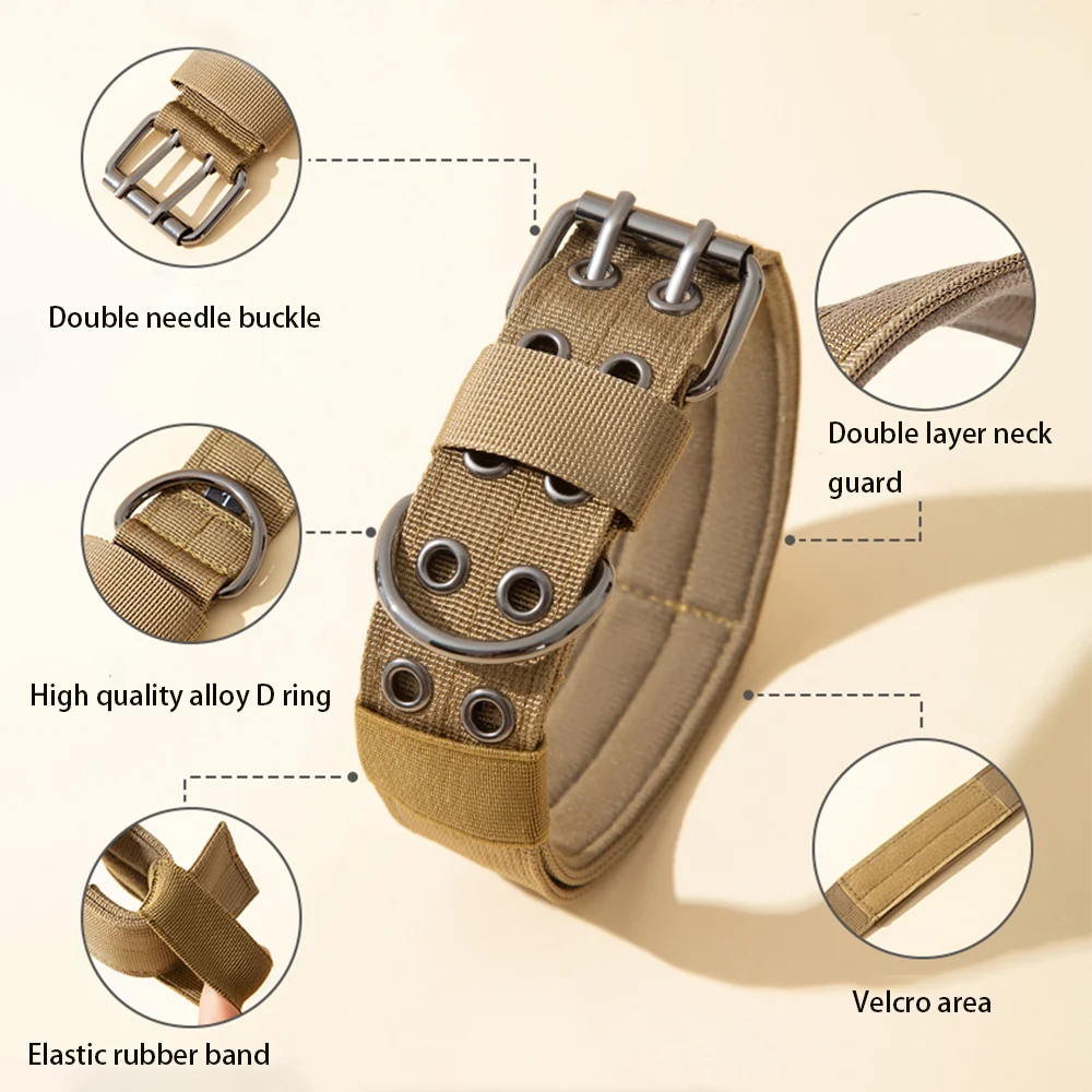 Collier tactique militaire réglable pour chien