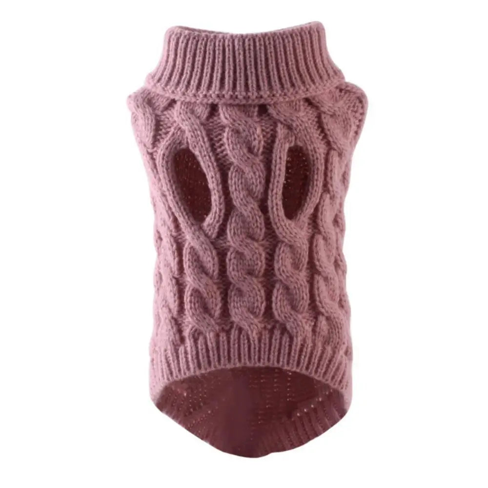 Pull torsadé tricoté pour petit chien