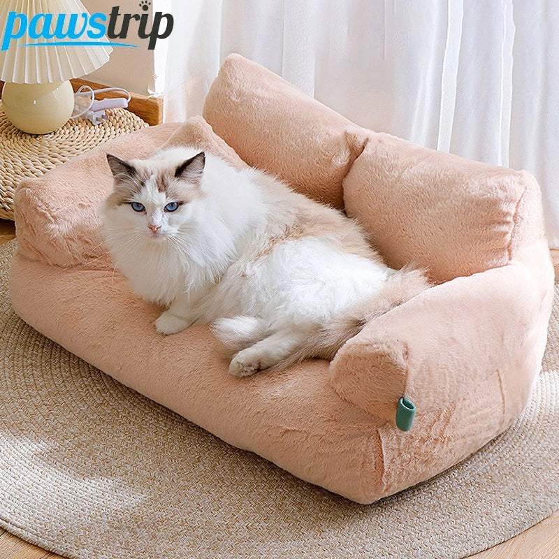 Canapé lit peluche luxueux pour chat et petit chien