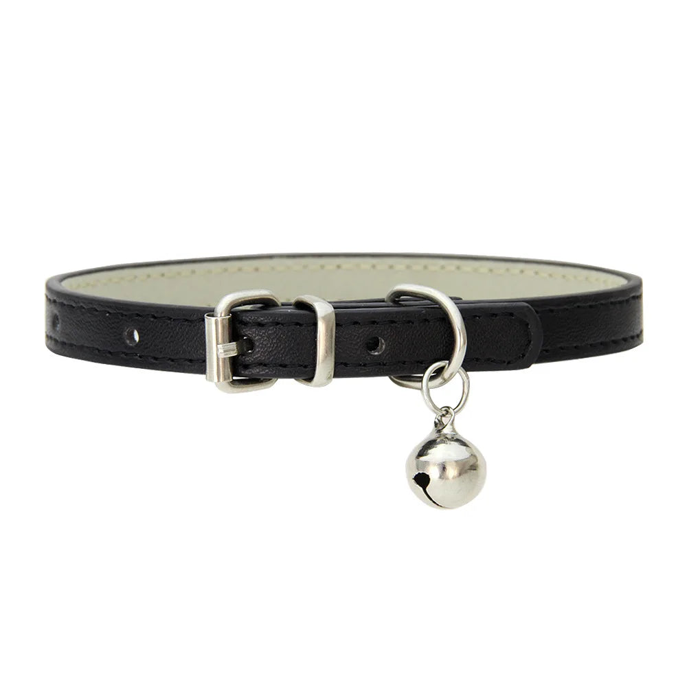 Collier en cuir PU élégant pour chat