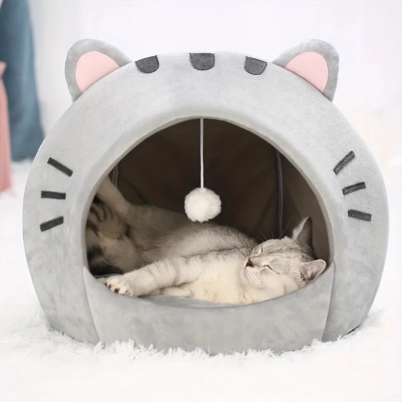 Panier cabane tout doux pour chat