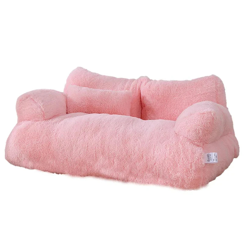 Canapé lit peluche luxueux pour chat et petit chien