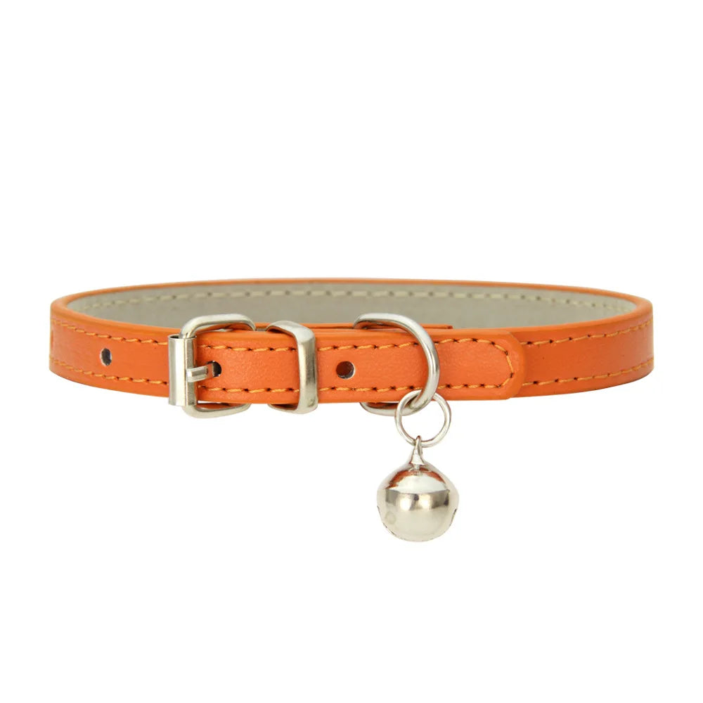 Collier en cuir PU élégant pour chat