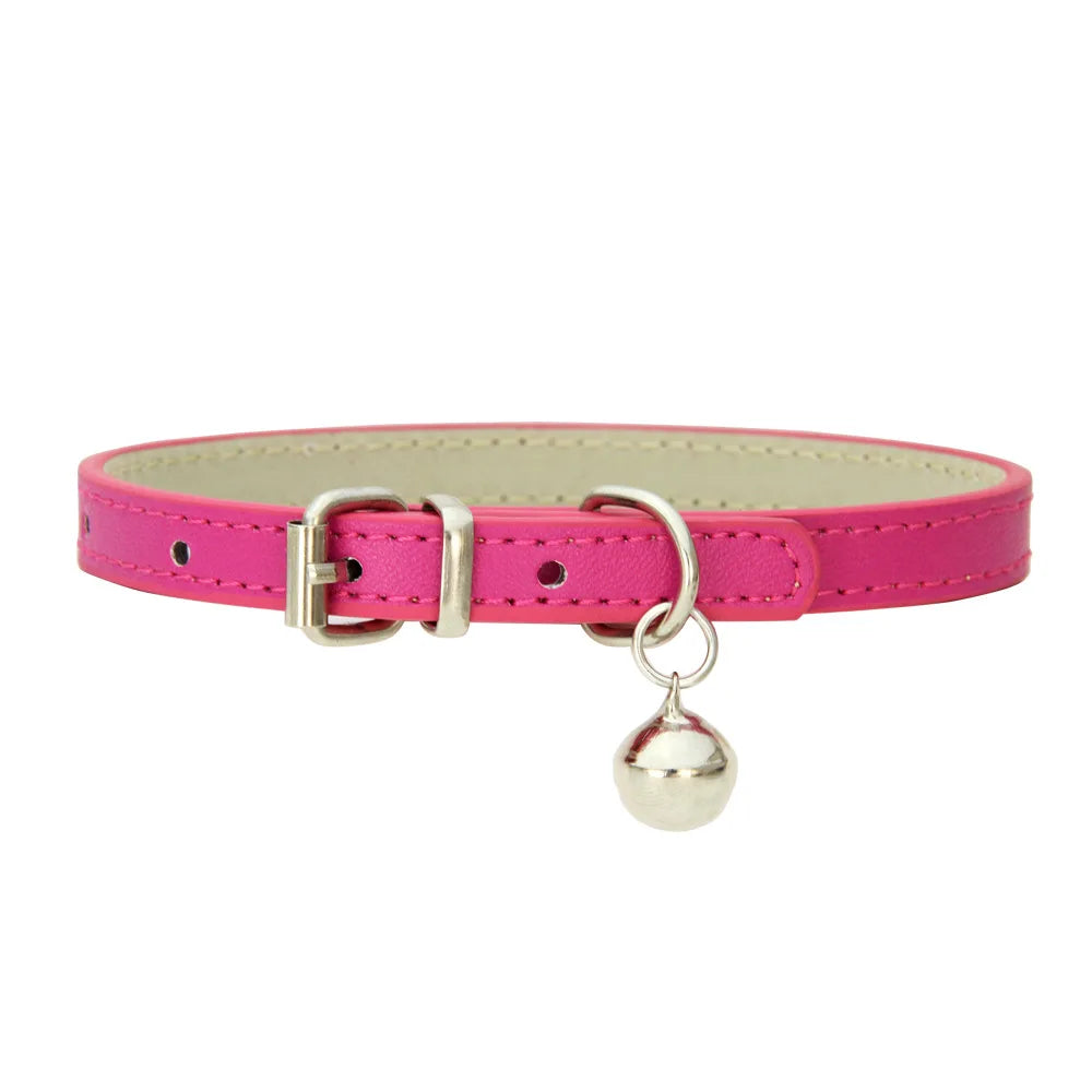 Collier en cuir PU élégant pour chat